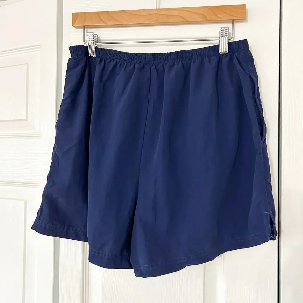 L.L.Bean Navy Blue Supplex Nylon Swim Trunks Mesh Lined Men’s Medium EUC
